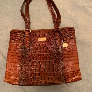 Brahmin Croc Embossed Shoulder Bag